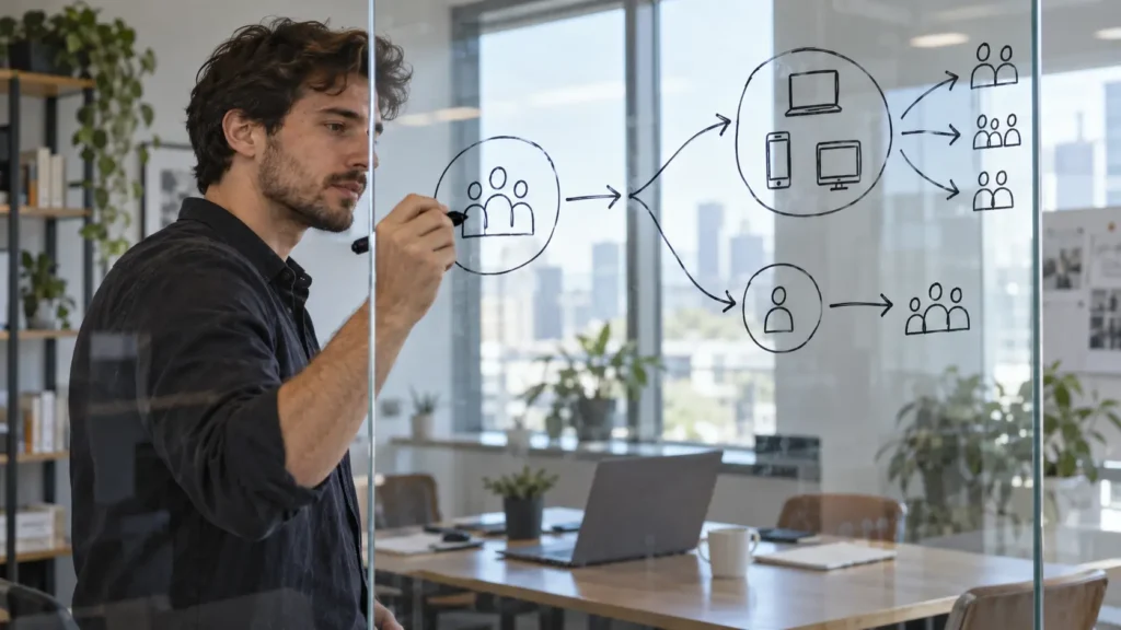 Affiliate strategist mapping a hybrid Smartlink and direct-offer plan for mixed and proven traffic segments