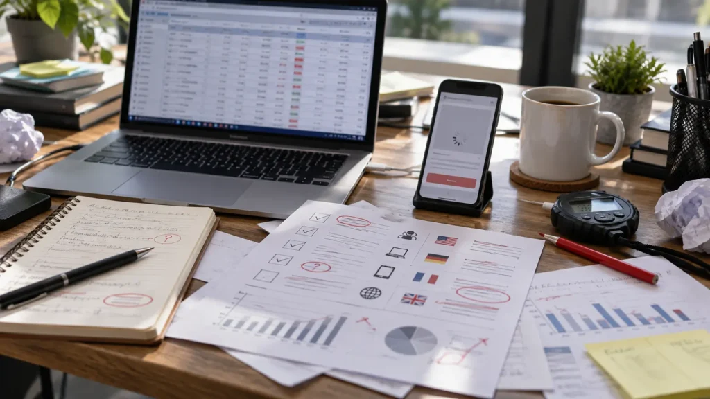 Smartlink campaign audit checking SubIDs, segmentation, postback, traffic quality, funnel speed, and test size